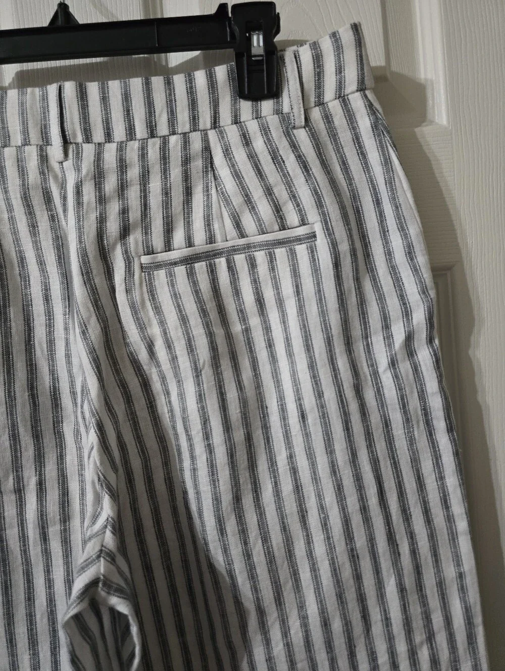 Reformation | Carter Linen Mid Rise Wide Leg Striped Trouser Pants, Sz 8, EUC! - Picture 12 of 15
